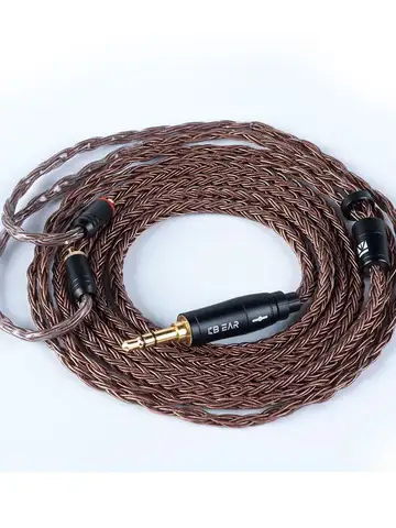 KBEAR-Cable de auriculares de cobre puro de 16 núcleos, conector de auriculares de 2 pines/MMCX/QDC, uso para auriculares KZ EDX ZSN PRO BLON BL-03 KBEAR KS1