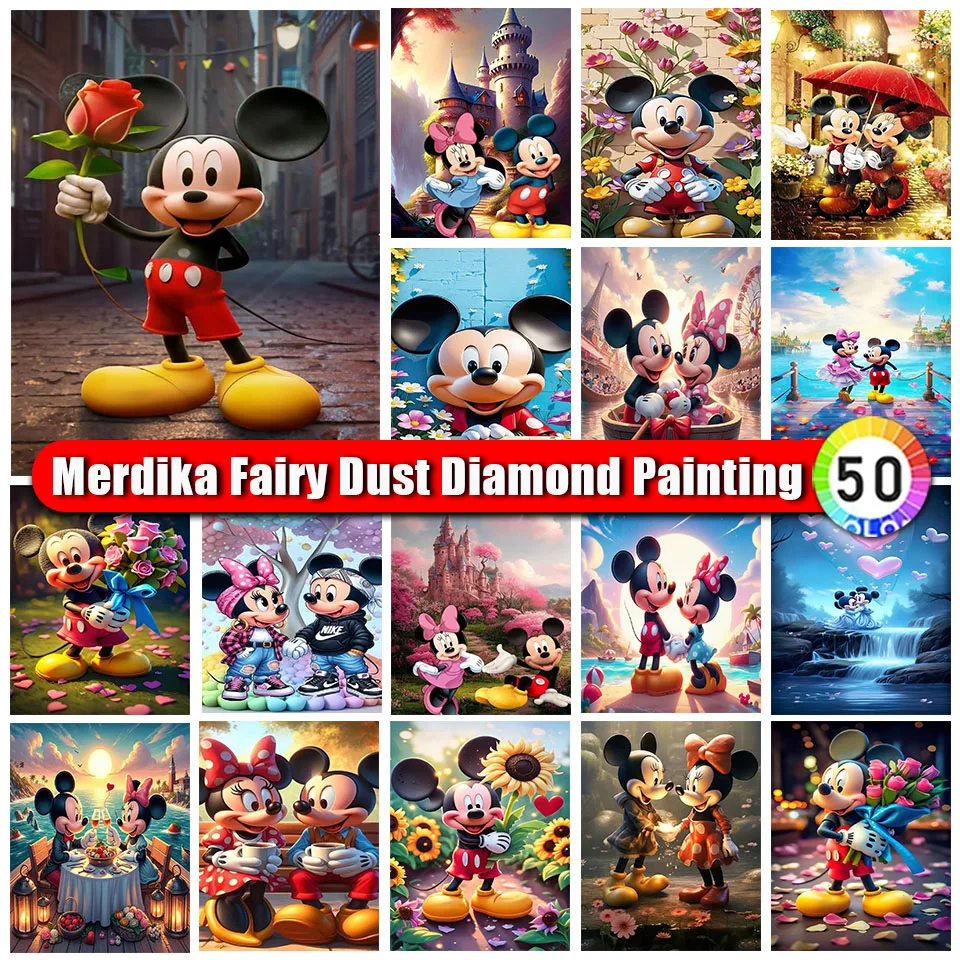 Zipper Bag Fairy Dust Diamond Painting Disney Mickey Mouse Cartoon Diamond Mosaic Embroidery Minnie for Childern Handicraft Gift