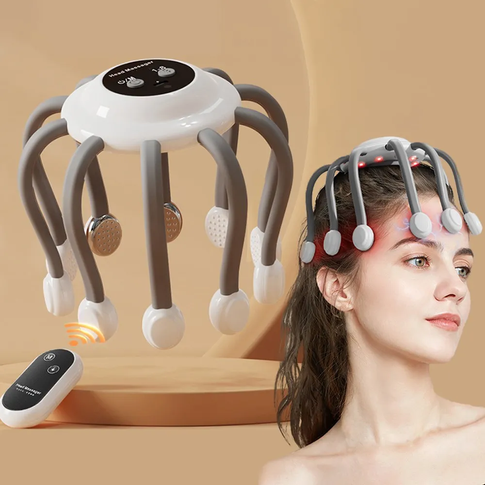 

Windee Scalp Massager with Vibration, EMS Micro Current, Remote Control, 6 Modes, 8 Intensities, USB Charging - Hair Management