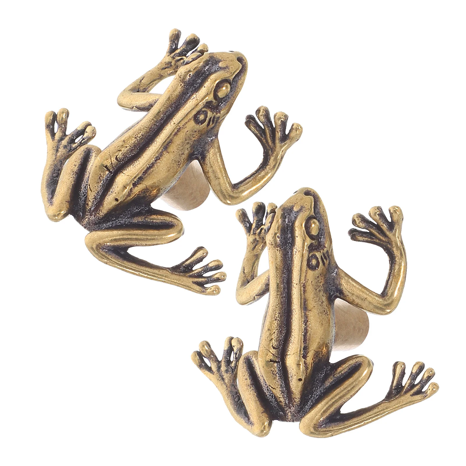 

2 Pcs Brass Pulls Bird Animal Cabinet Knobs for Cabinets Frog Drawer Handle Wardrobe Vintage