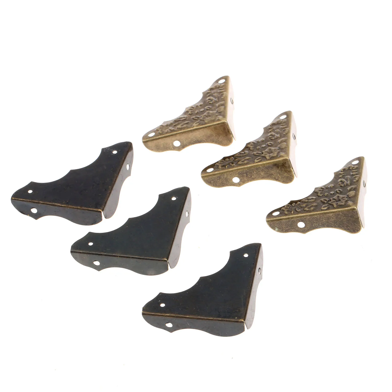 

12pcs Metal Corners Wooden Box Brackets Case Protectors Jewelry Wine Gift Box Wooden Corner Protector Guard Furniture Hardware