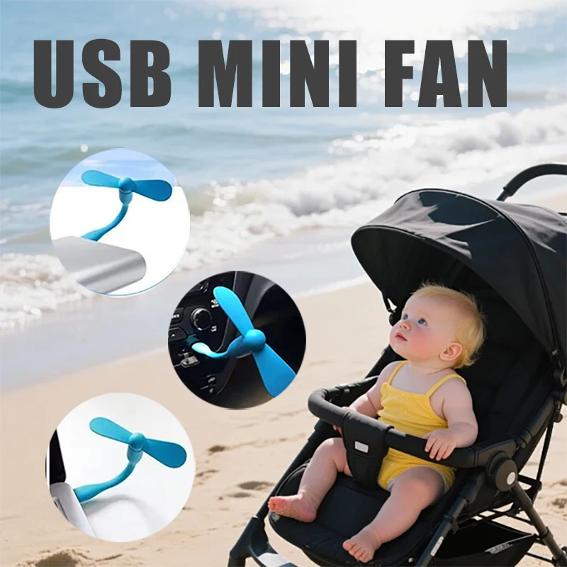 

Baby Usb Small Fan Flexible Bendable Fan For Power Bank Laptop Pc Ac Charger Portable Cool Mini Fan Summer Small Stroller Fan