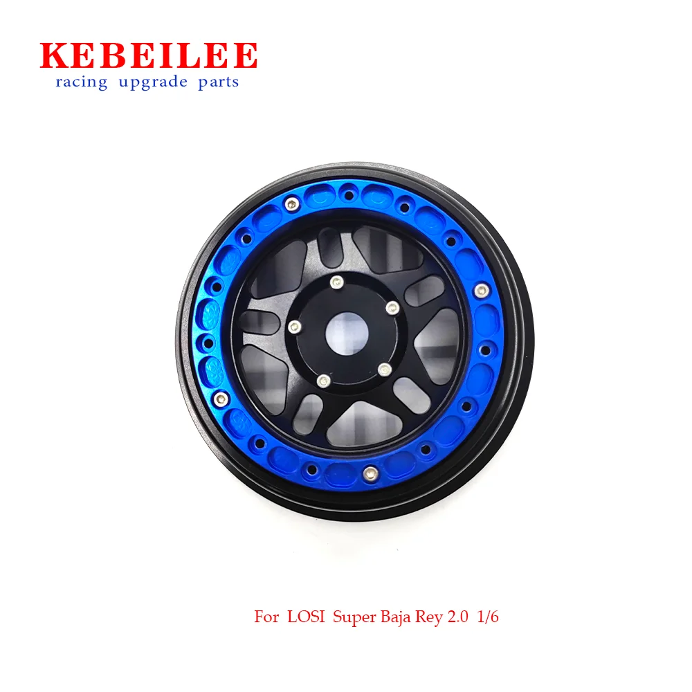 

KEBEILEE CNC aluminum beadlock wheel for LOSI super baja rey2.0 1:6 Black