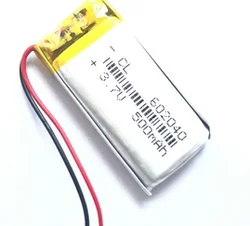602040 built-in universal rechargeable 3.7v polymer lithium battery 500mA for Wireless Bluetooth mouse keyboard