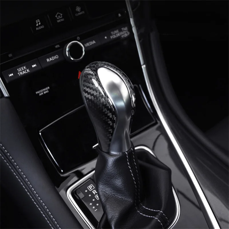 Gear Handle Sticker Carbon Fiber Car Interior Gear Shift Knob Cover for Infiniti Q50 2014 2015 2016 2017