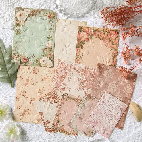 Imagen 2 del producto El viejo sueño del pasado serie Vintage flor frontera relieve paisaje Material papel creativo basura diario Collage papelería