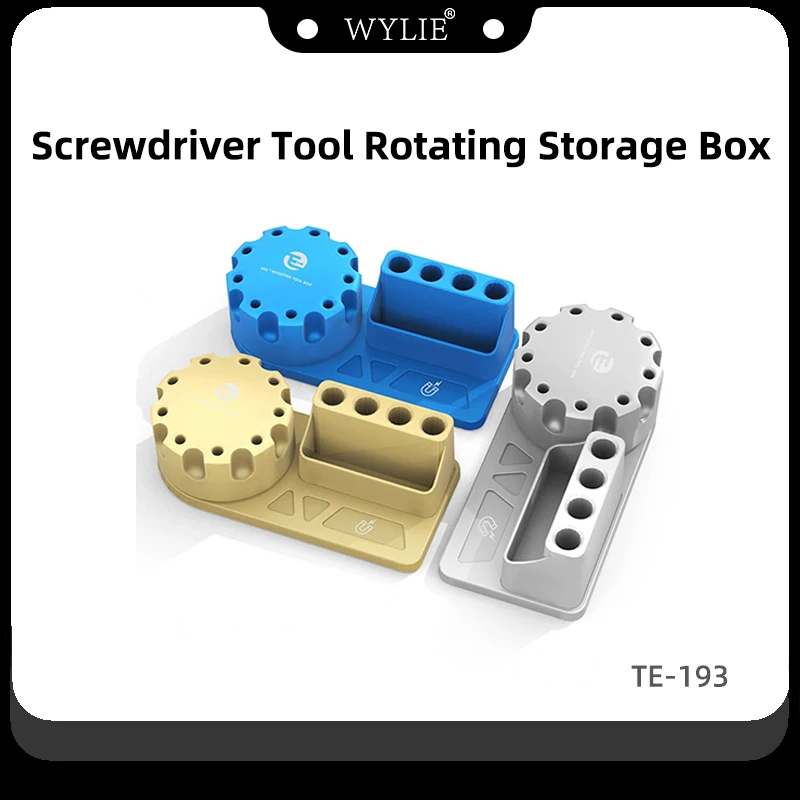 

TELIJIA TE-193 Screwdriver Tool Rotating Storage Box Carving Knife Tweezers Plastic Storage Rack Desktop Organization