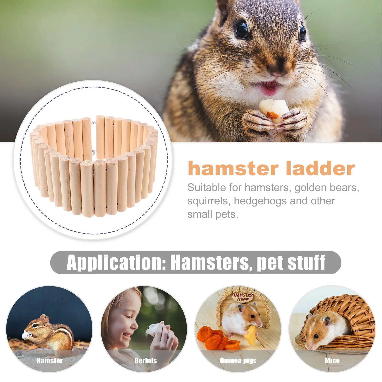 Wooden Climbing Ladder Hamster Resting Ladder Toy Pet Cage Chinchilla Resting Ladder Plaything Multifunctional Wooden Ladder Toy