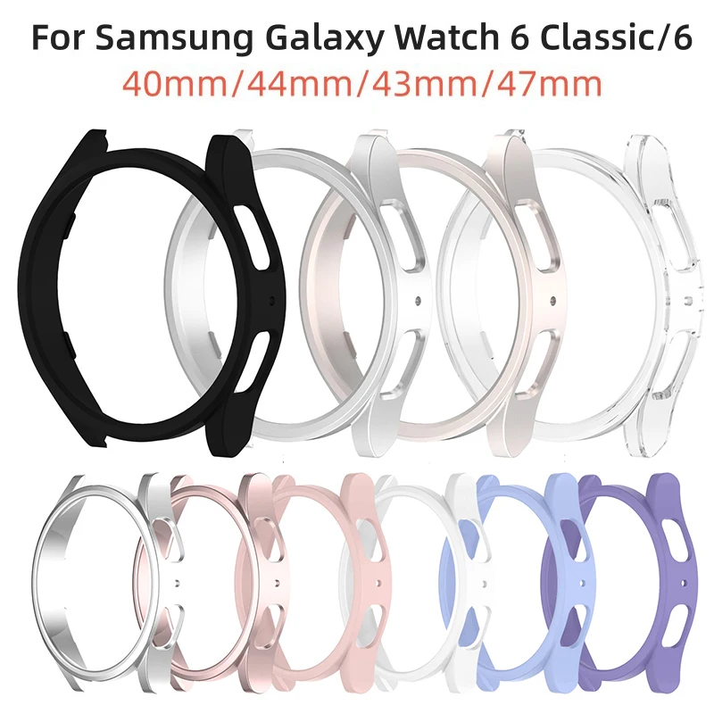 Assista Case para Samsung Galaxy Watch 6, Protetor de Tela, PC Bumper, Capa All-Around, Clássico, 43mm, 47mm, 40mm, 44mm