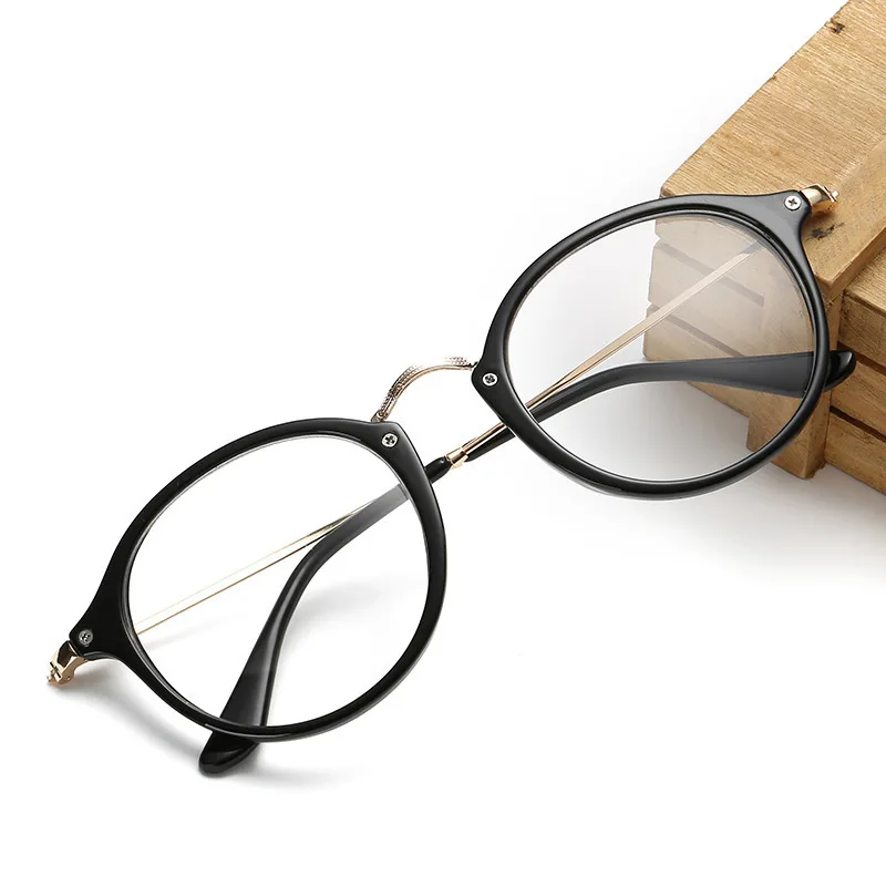 New Round Trendy Unisex Anti-radiation Spectacle Frames Women Vintage Style Men Popular Metal Clear Lens Anti-blue Glasses Frame