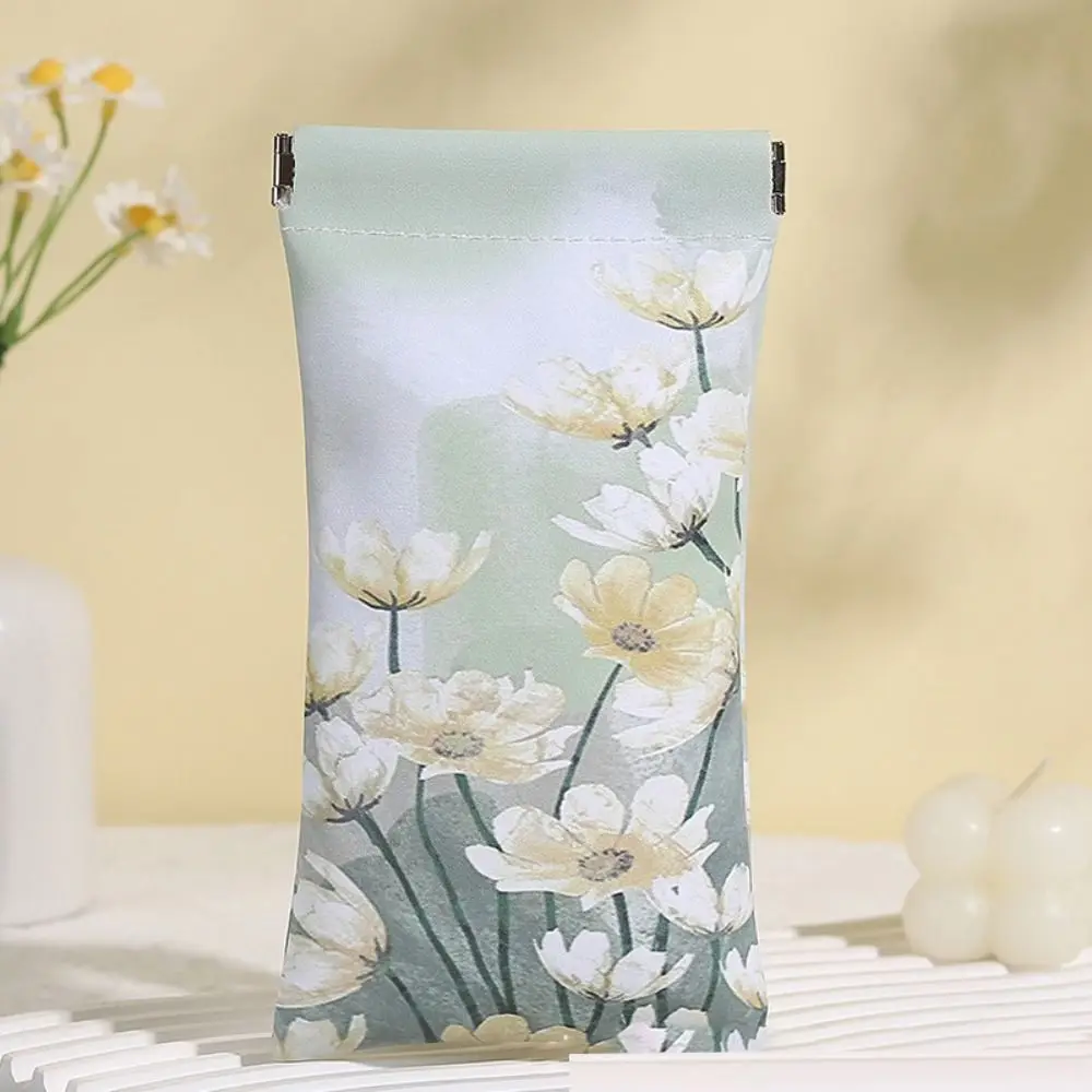 Oil Painting Sun Glasses Case PU Leather Automatic Closing Glasses Box Waterproof Portable Sunglasses Protective Cover Female