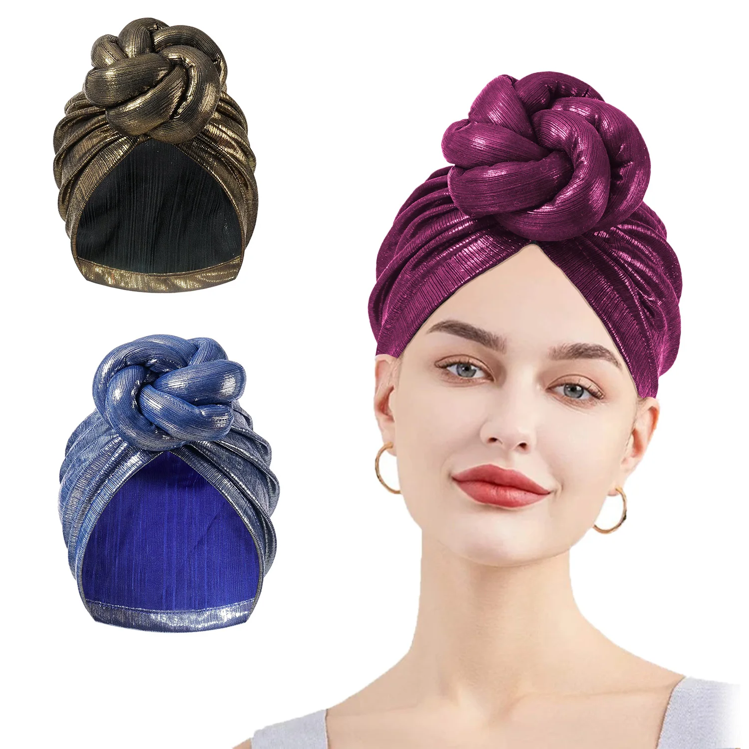 

Комплект из 4 предметов, повязки на голову в африканском стиле, Нигерия, автогеле, повязка на голову, вечерние головные уборы, тюрбан, преувеличенная шапка-тюрбан для женщин