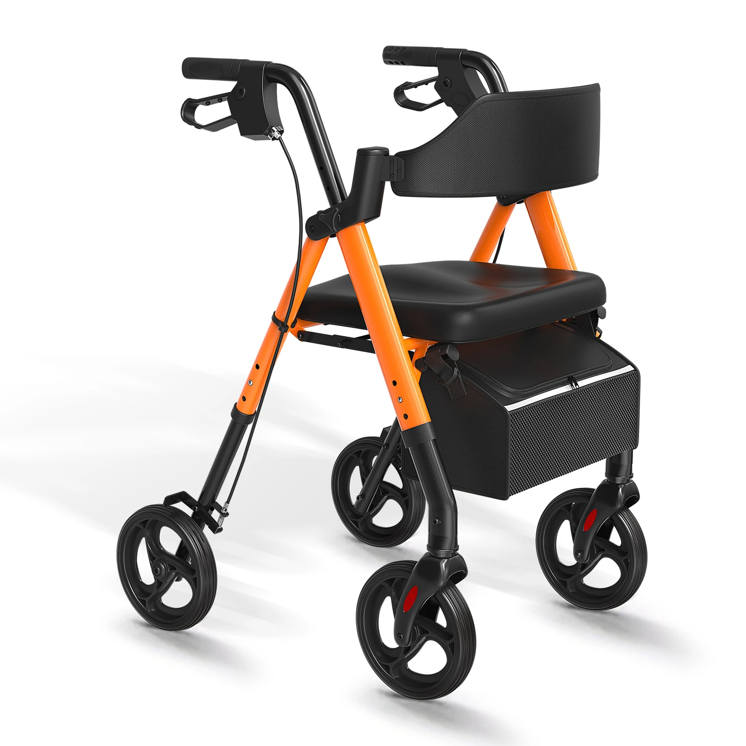 MaiDeSiTe Rollator Walkers voor senioren, opvouwbare rollator met stoel, rollator Walker met duurzaam aluminium, 8" grote wielen voor iedereen