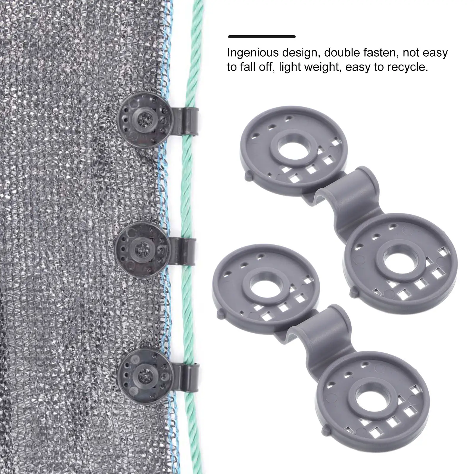 

20 шт. садовых зажимов для крепления солнцезащитной сетки, сверхпрочные зажимы для тентов, сетка-барьер от вредителей, большой тент