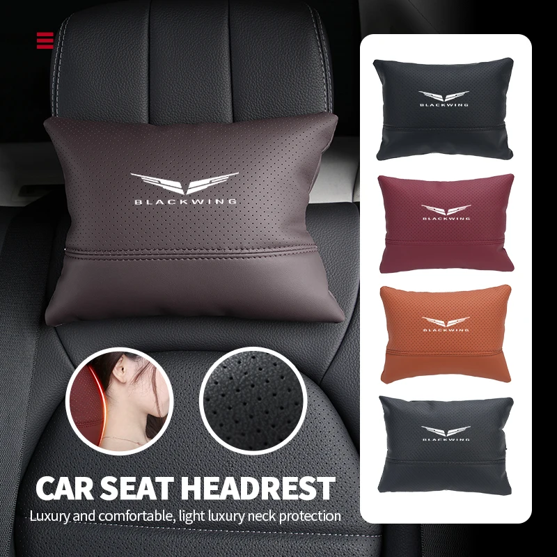 

Leather Car Seat Headrest Breathable Memory Foam Neck Pillow For Cadillac Escalade CT4-V CT5-V CTS ATS SRX BLS XLR XTS XT4 XT5