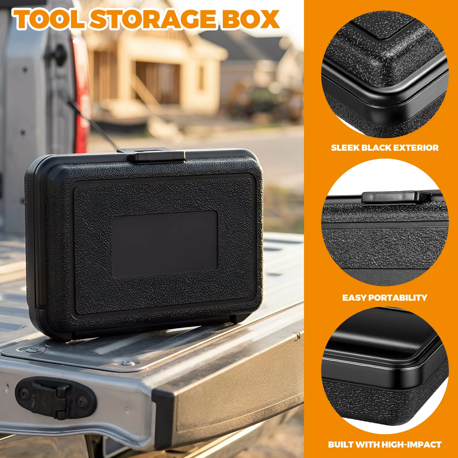 3pcs Waterproof Hard Shell Tool Box – Compact Portable Carry Case for Tools, Instruments & Hardware Storage