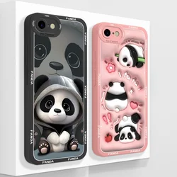 Cute Panda Case For iPhone 7 8 Plus Phone Cases For iPhone SE Back Cover For iPhone7 iPhone8 iPhoneSE 7+ 8+ Soft Silicone Bumper