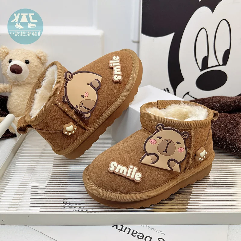 Hello Kitty Stivali da neve per bambini Scarpe di cotone calde Addensare Stivaletti invernali non antiscivolo Protezione dalla neve per ragazza Regalo di Natale sulla neve