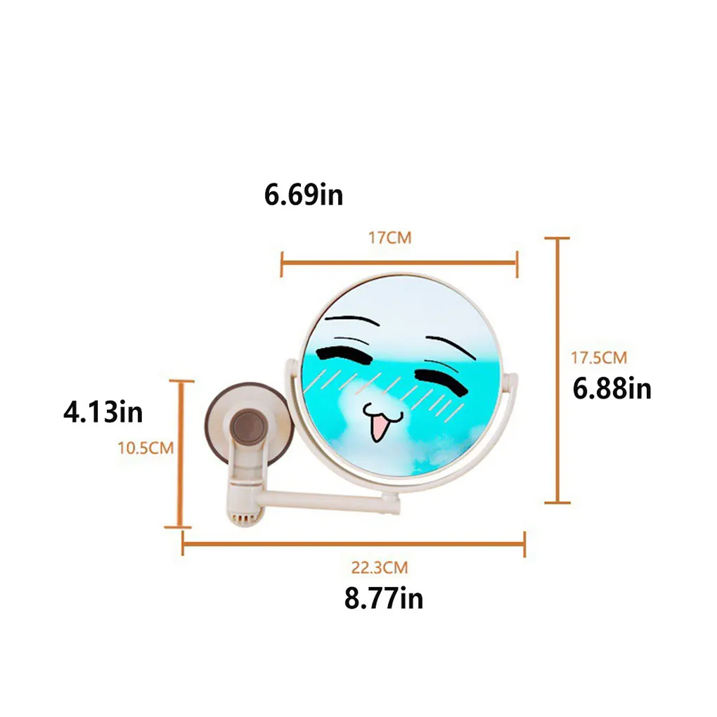 Ponsvrije badkuip met zuignap Dubbelzijdige spiegel In hoek verstelbare cosmetische antislipspiegels Waterdichte make-upbadkamer