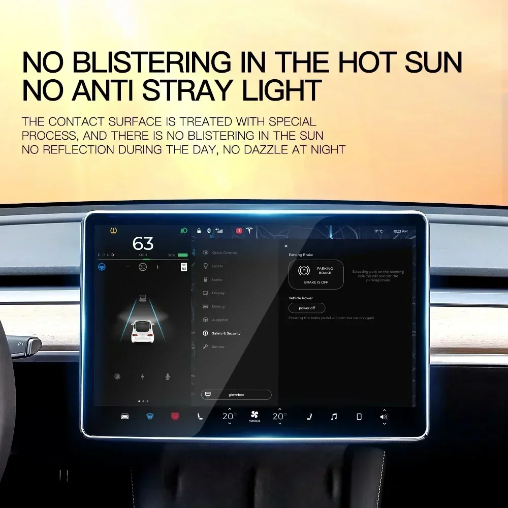 YZ สำหรับ Tesla รุ่น3 Y คอนโซลกลาง Anti Glare ฟิล์ม HD หน้าจอป้องกัน Protector อุปกรณ์เสริม