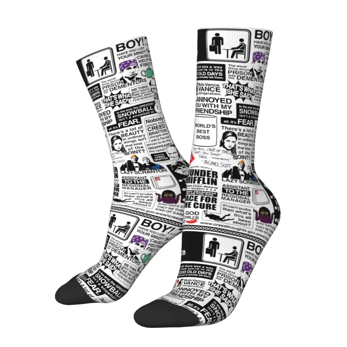 Wise Words The Office Quotes Accessories Crew Socks Cozy Skateboard Crew Socks Super Soft for Unisex Best Gift Idea