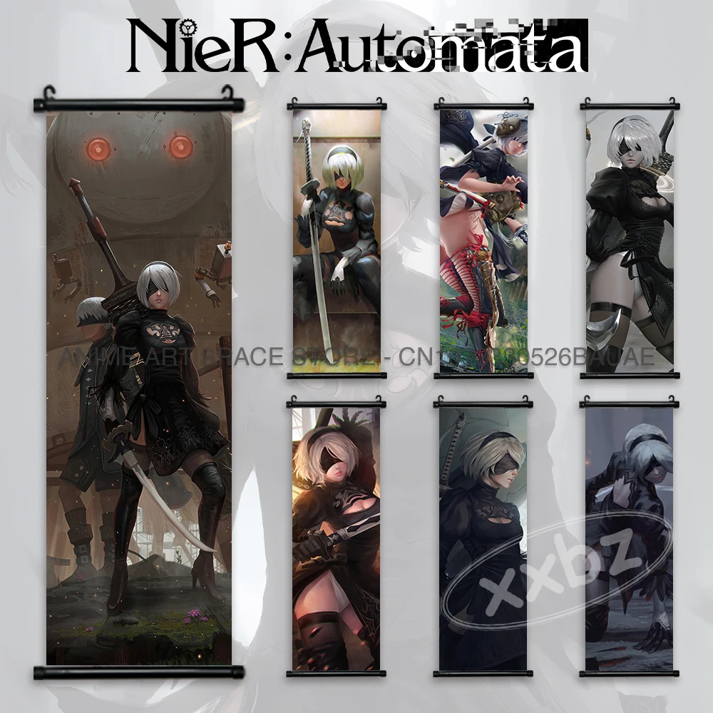 

ARPG Game NieR:Automata Hanging Painting Anime Posters Canvas 2B Character Scrolls Pictures Wall Art Game Home Decor Living Room