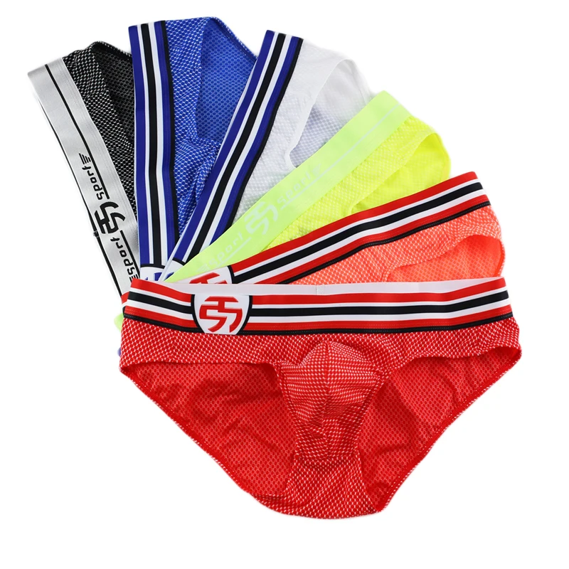 

6PCS Men Underwear Sexy Soft Low Waist Briefs Breathable Men Slip Cueca Male Panties Wide Belt Underpants Brief
