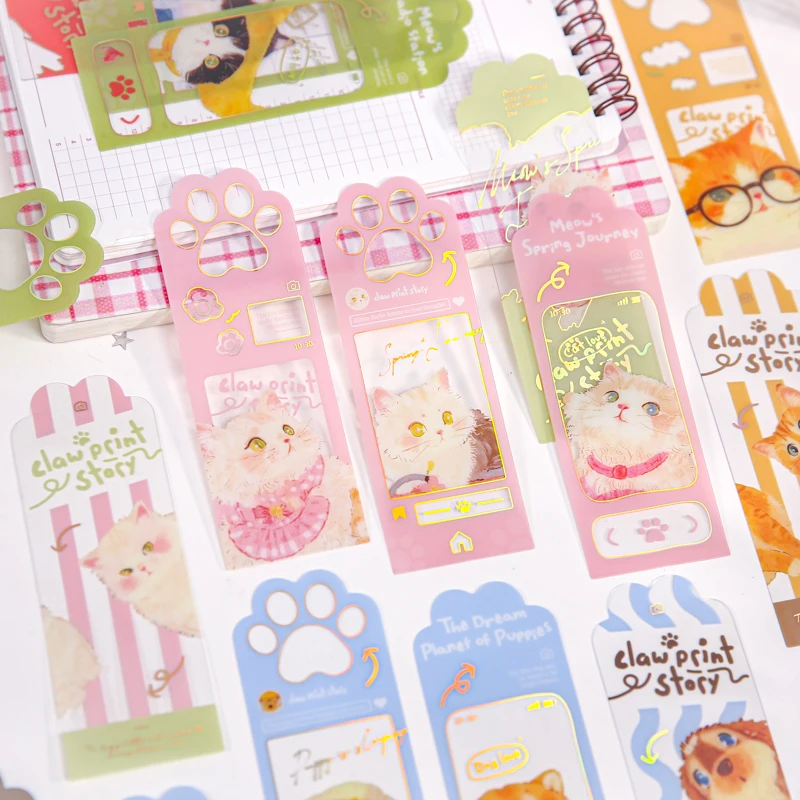 Paw Story Series Transparent Bookmarks, Notebook Accessories, Scrapbook Decor Supplies, Junk Journal Making, Album Decoration