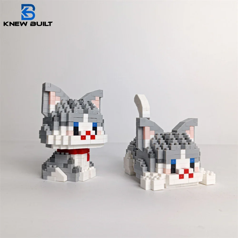 Knew Built Cute Cat Micro Mini Building Blocks Toys Set: Build One of Two Adorable Styles Multiple Colors for Endless Fun Gift