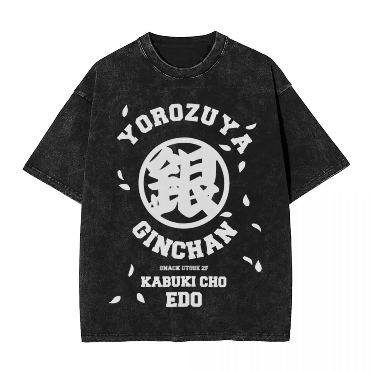 Yorozuya Ginchan T Shirt Hip Hop Washed Cotton Harajuku T-Shirts Gintama Retro for Men Women Tops Streetwear Graphic Tees