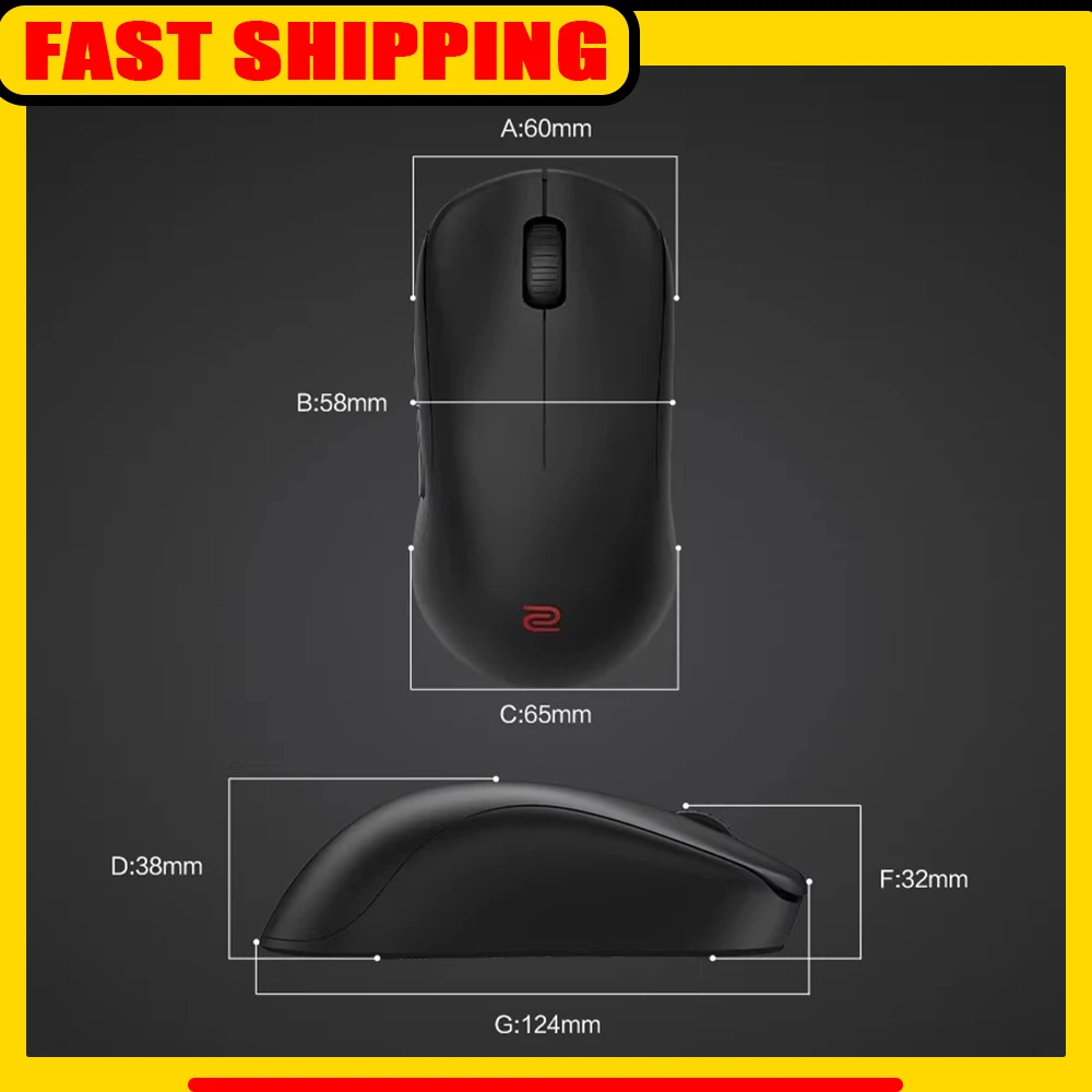 

Игровая мышь ZOWIE U2-DW с защитой от помех, эргономичным дизайном, сенсором 3950, беспроводная, 4K, с низкой задержкой, легкая, для игр