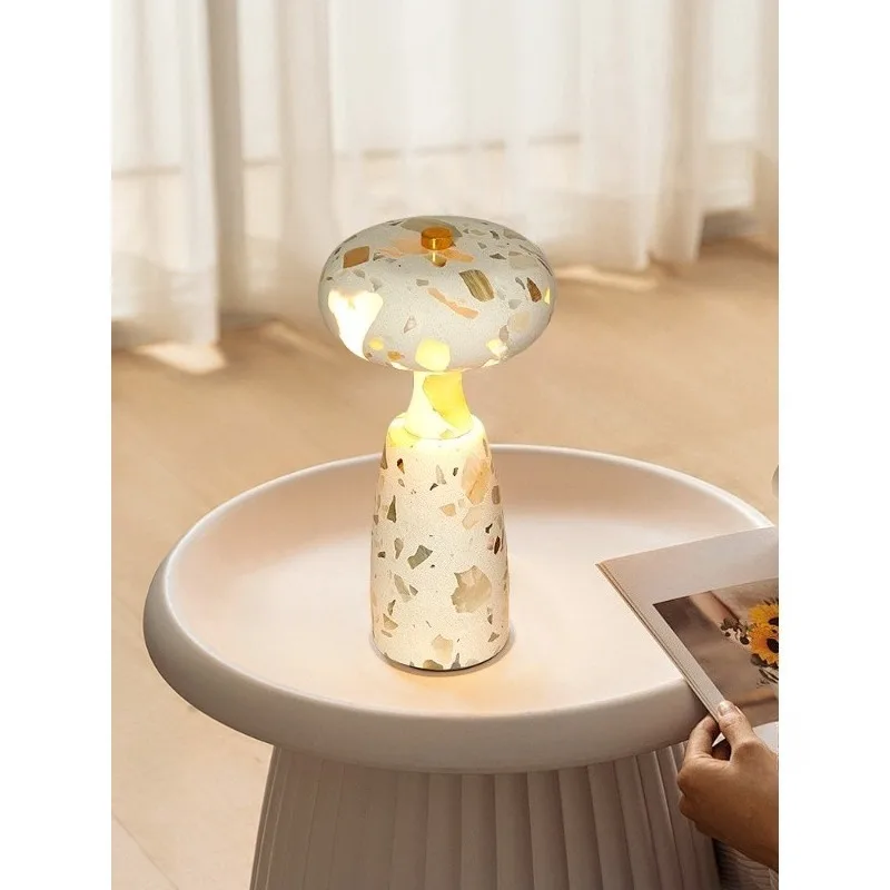 Creative and simple rechargeable marble desk lamp, living room desktop hotel model room, bed and breakfast bedside atmosphere