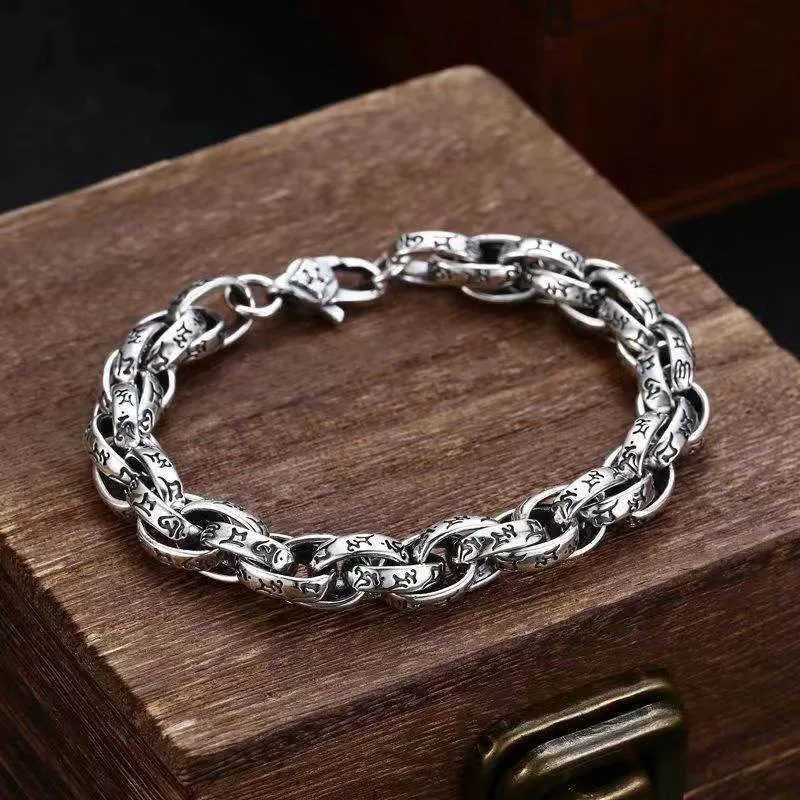 Men’s Twisted Pattern Bracelet, Fashion Statement Wrist Jewelry for Men Daily Street Wear