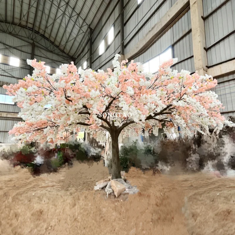 custom.10FT x 20FT White Color Artificial Tree Indoor Wedding Decoration Cherry Blossom Trees