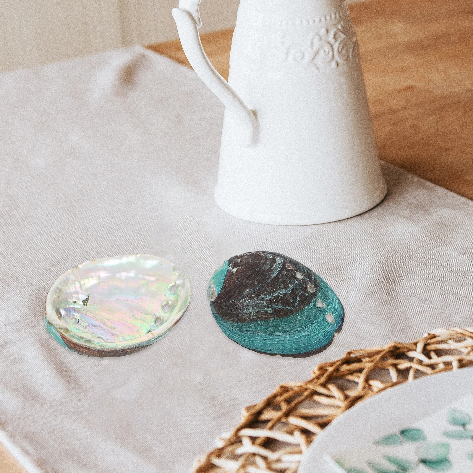 

3pcs Abalone Shell Decor: Natural Smudging Bowl For Sage Burning Shell Offering Holder For Home Altar Decoration