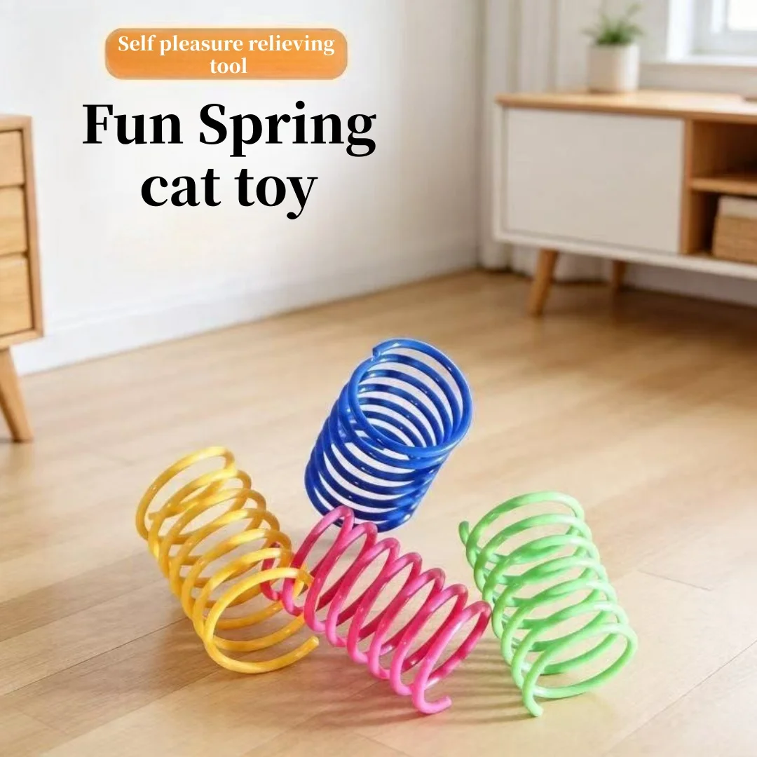 Cat spring toys, 12 colored cat kick toys, indoor cat interactive cat toys, used for patting, biting, hunting to kill time