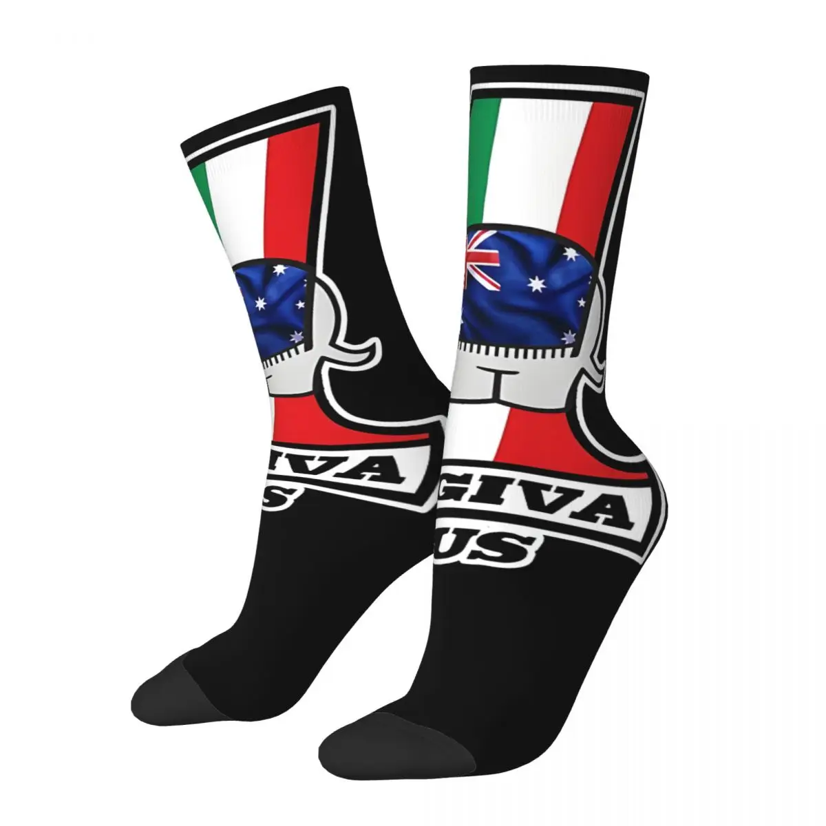 Happy Funny Cagiva Australia Men's Socks Vintage Harajuku Cagiva Hip Hop Novelty Casual Crew Crazy Sock Gift Printed