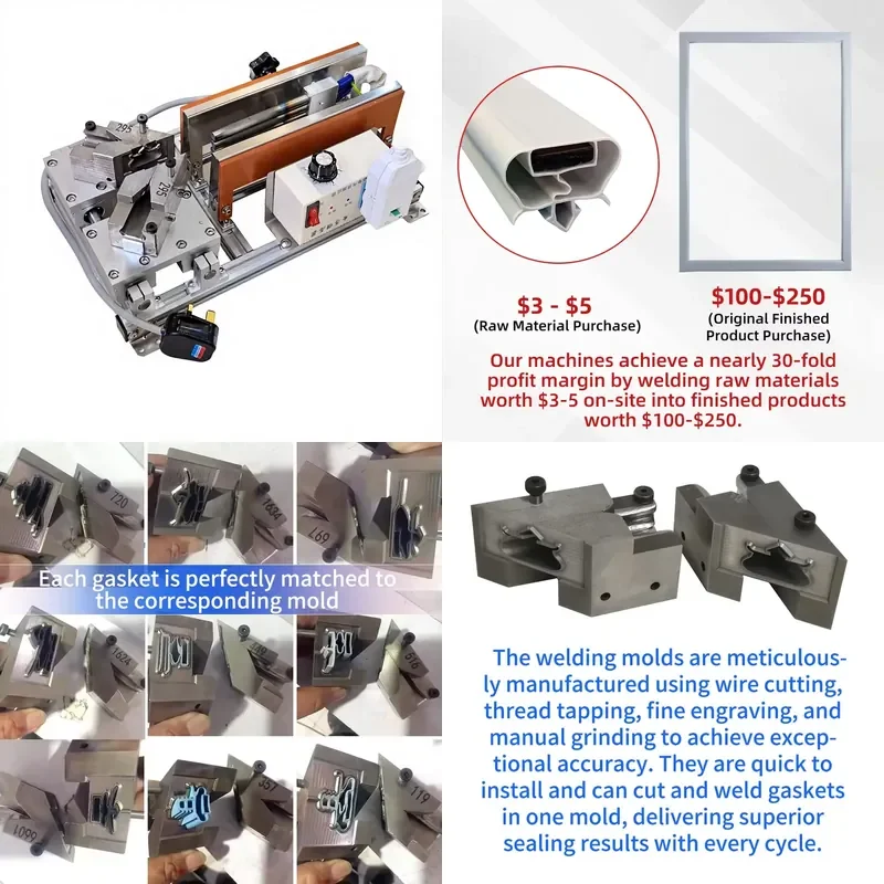 AP01 Mini Fusing Machine for Refrigerator Door Gasket Manual Weld Machine PVC Corner Rubber Bonding