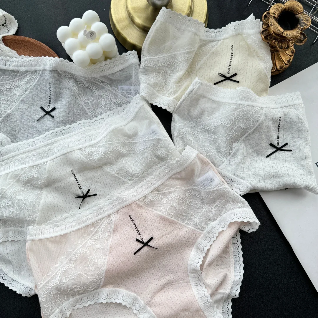 

SP & CITY, милые трусики с кружевной вышивкой, женские хлопковые дышащие бесшовные трусы с промежностью, милые студенческие повседневные трусы