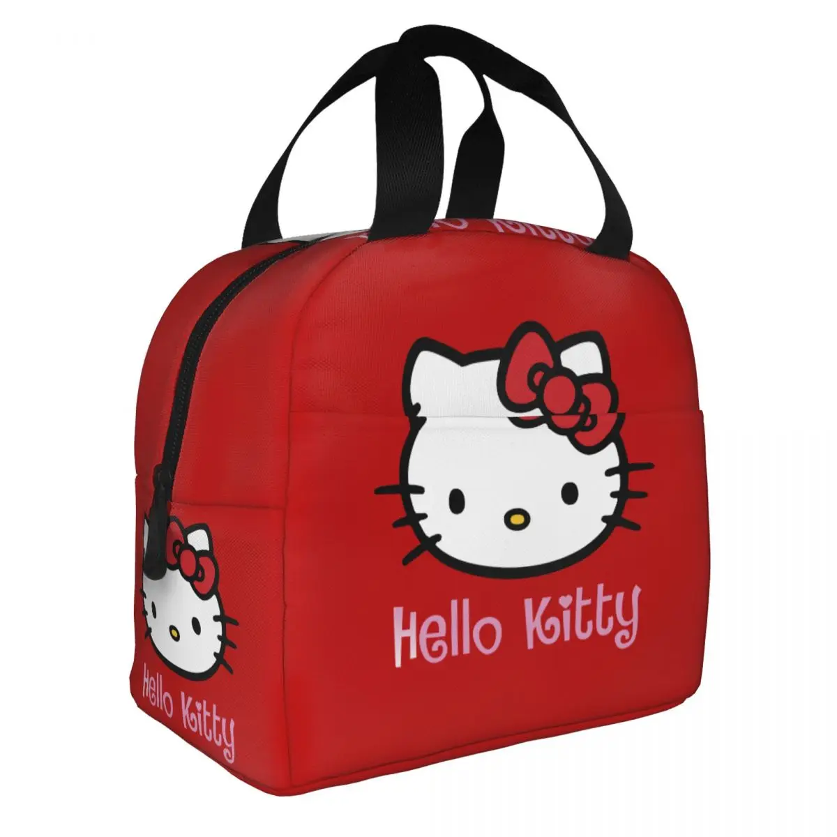 Bolsas de almuerzo con aislamiento facial de Hello Kitty, bolsa térmica reutilizable de alta capacidad, fiambrera, viaje en la playa, hombres y mujeres