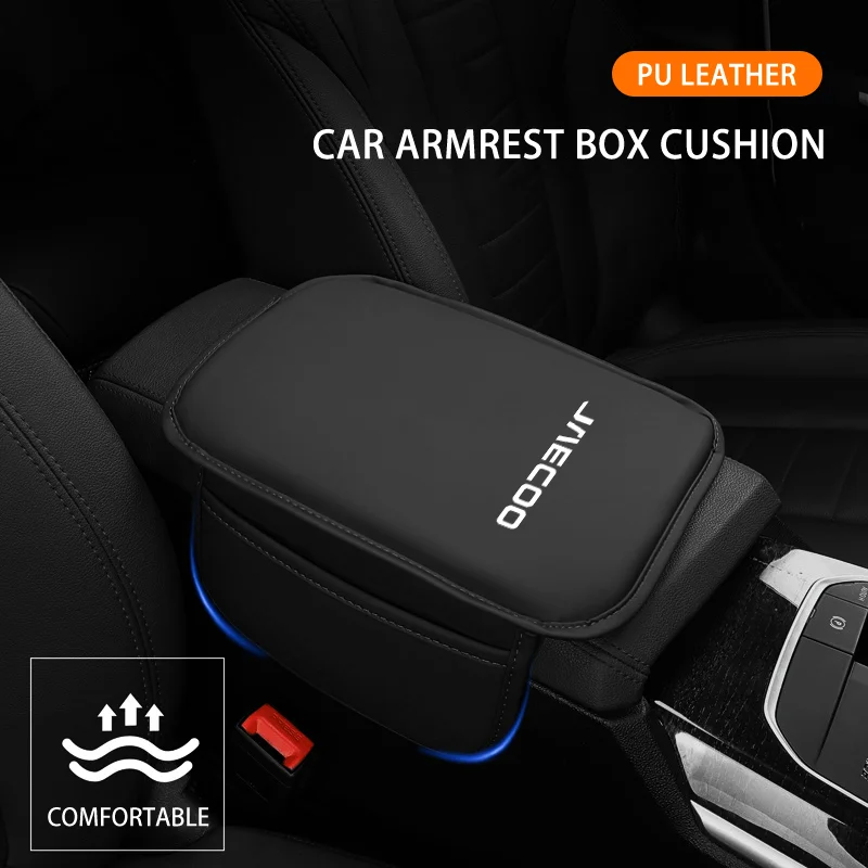 Car Armrest Box Pad Center Console Arm Rest Protector Cover with Storage Pocket Elbow Rest Cushion for Chery Jaecoo J7 J8 2024