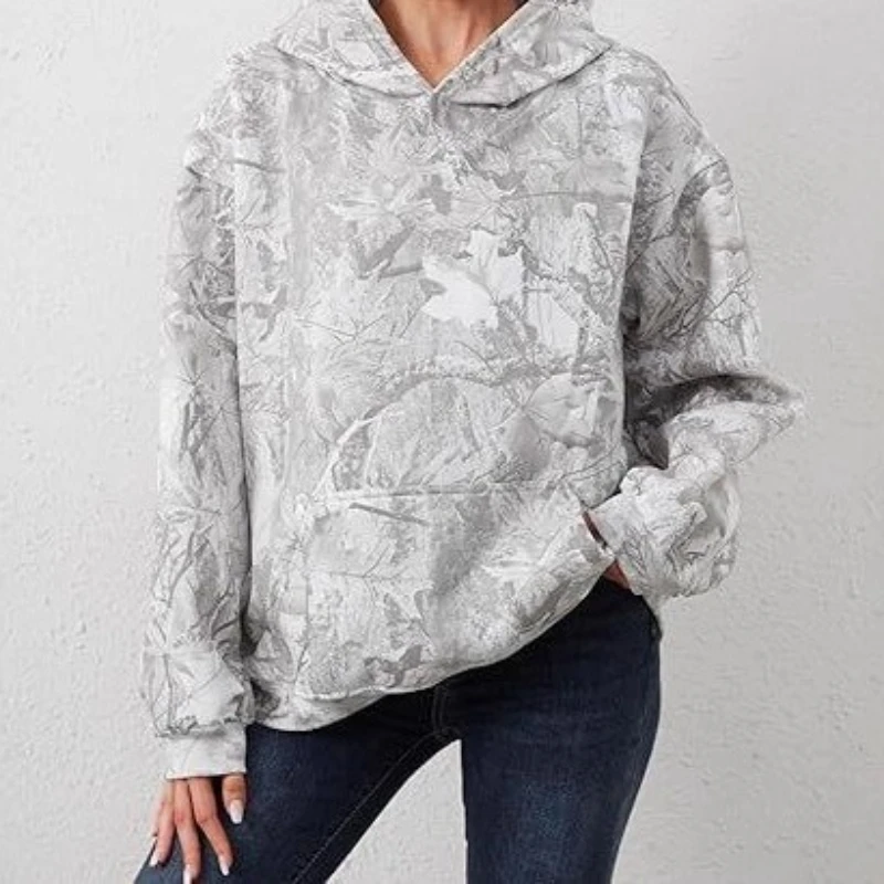 

Fashion Print Hooded Pocket Women's Sweater in Autumn and Winter 2025