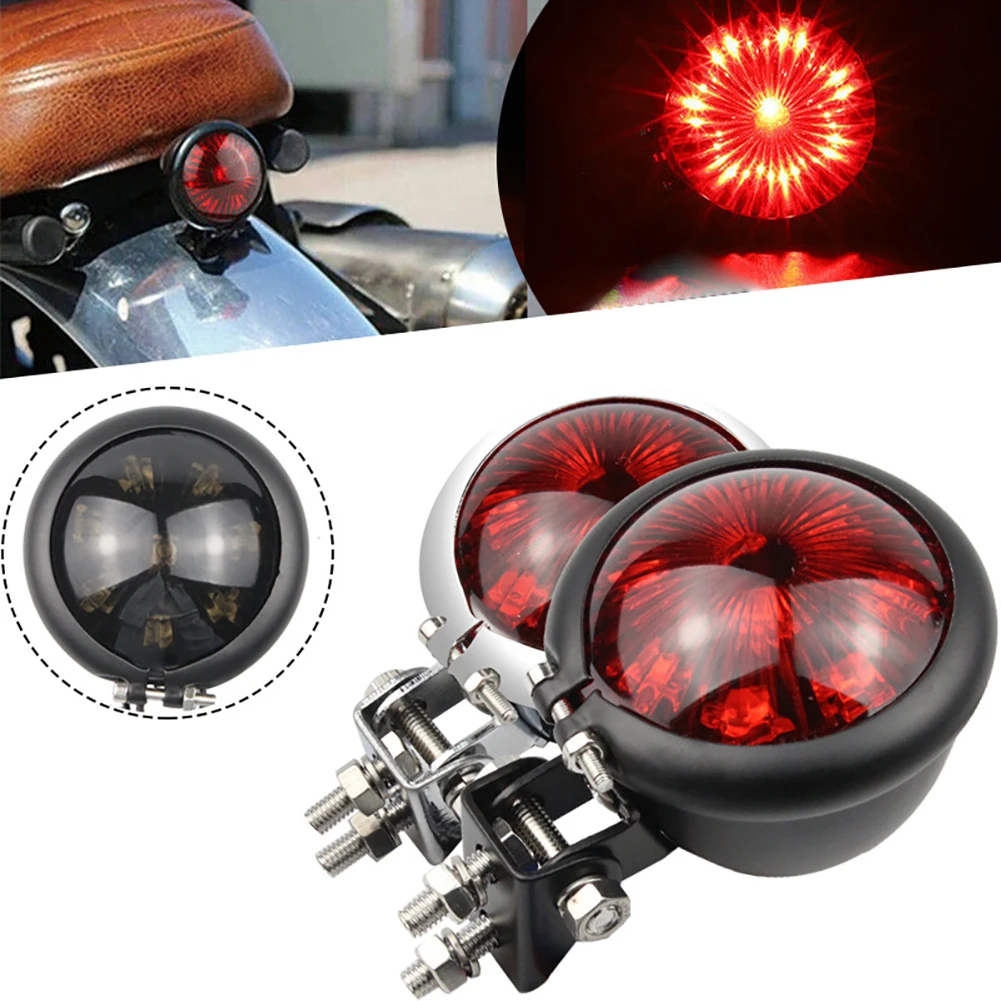 

Motorcycle Led Brake Tail Light Signal Light 12v Retro Small Round Taillight Rear Stop Lamp Modified Parts