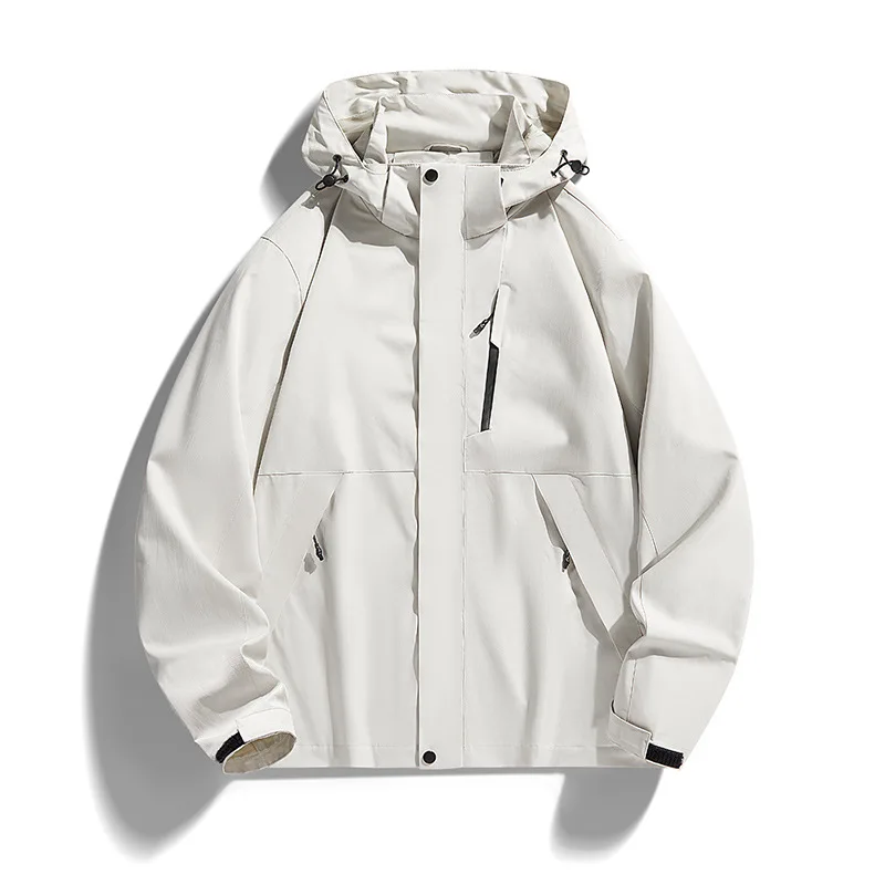 

Spring Autumn Hooded Casual Jackets Men Fashion Waterproof Solid Outdoor Sports Jacket Couple Outerwear Coat High Quality Jacket