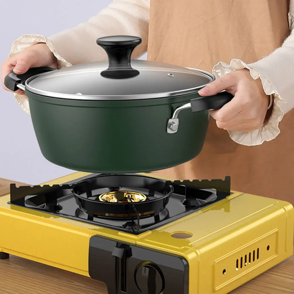 

Enamel Double Handle Stew Pot Soup Pots with Lids Cooking Kitchen Stewing Metal for Home Pan Cookware