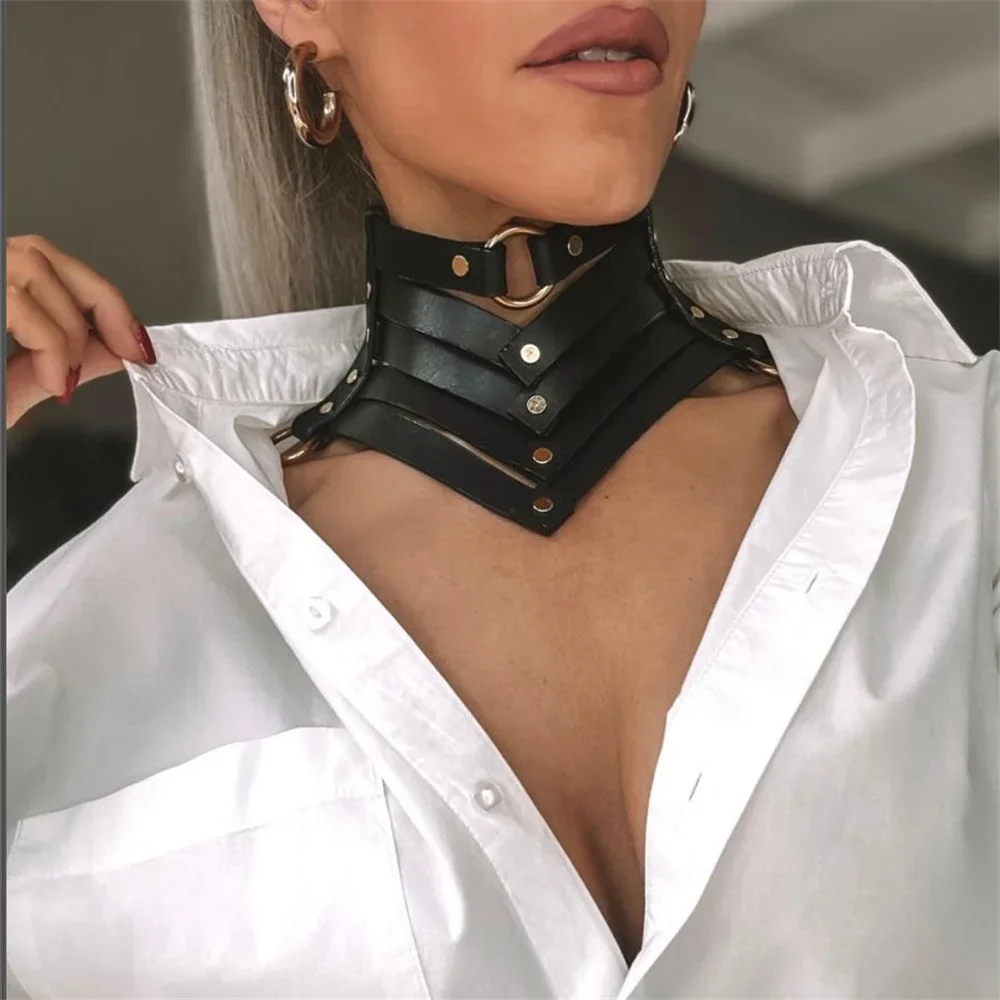 

Хэллоуин Noir Sexy à la mode Rock gothique колье колье bijoux gothique en cuir ceinture заклепки Harajuku Punk колье