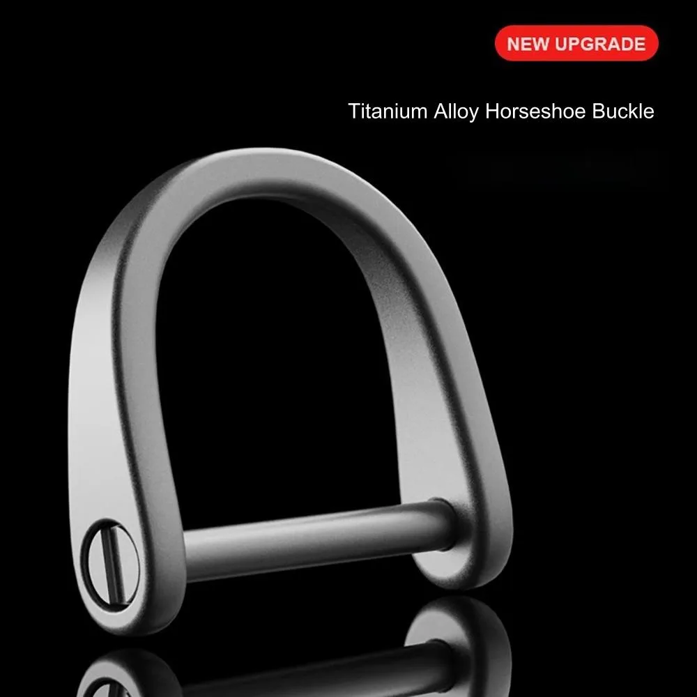 1PC Frosted Titanium Alloy Horseshoe Buckles Carabiner Outdoor Bracelet Buckle D Bow Staples Shackle Key Ring Keychain Hook