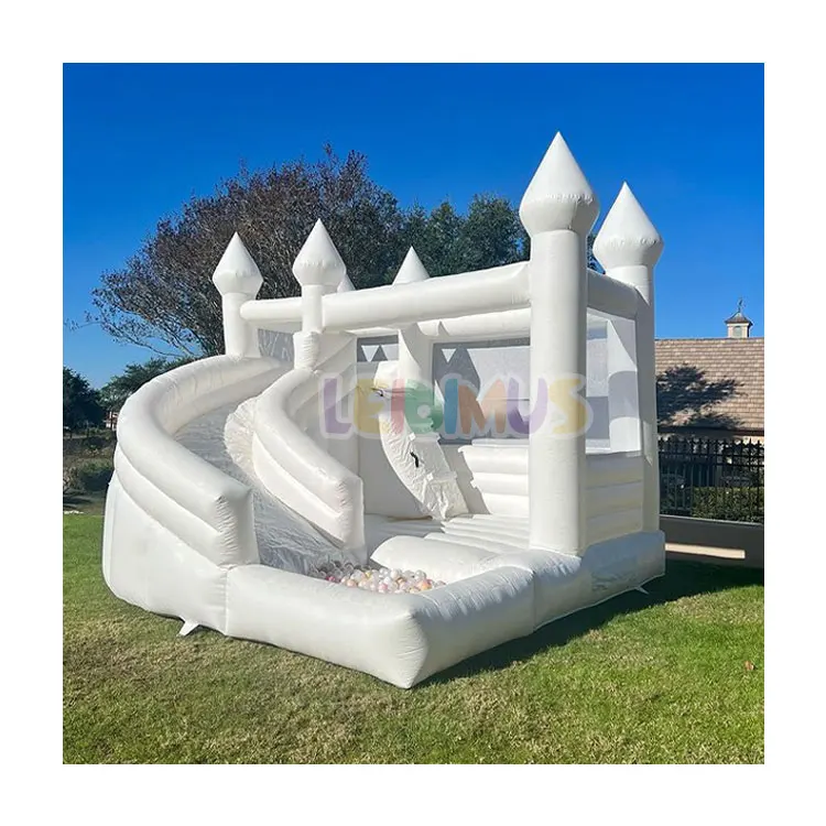 Inflatable castle Wedding White Inflatable Bounce House Jump Castle Bouncy Castle With Slide And Ball Pit