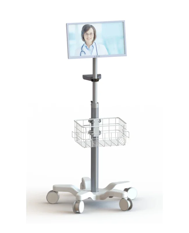 Hospital Use Mobile hospital  stand & medical  trolley with Basket