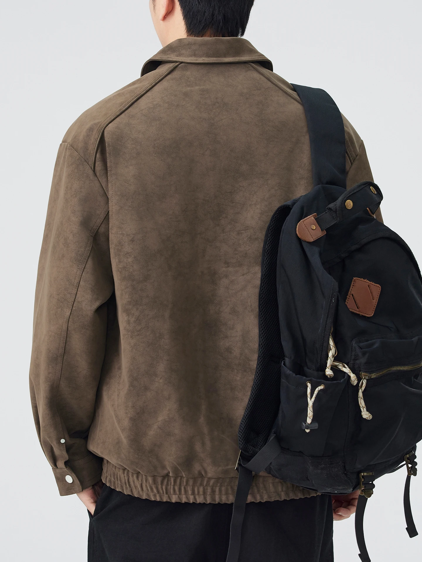 COKO الرجال خمر Sle فضفاضة تناسب ملابس العمل Jaet مع طوق بولي Leather الجلود السائق معطف دافئ الخريف الشتاء Faion ملابس خارجية #3